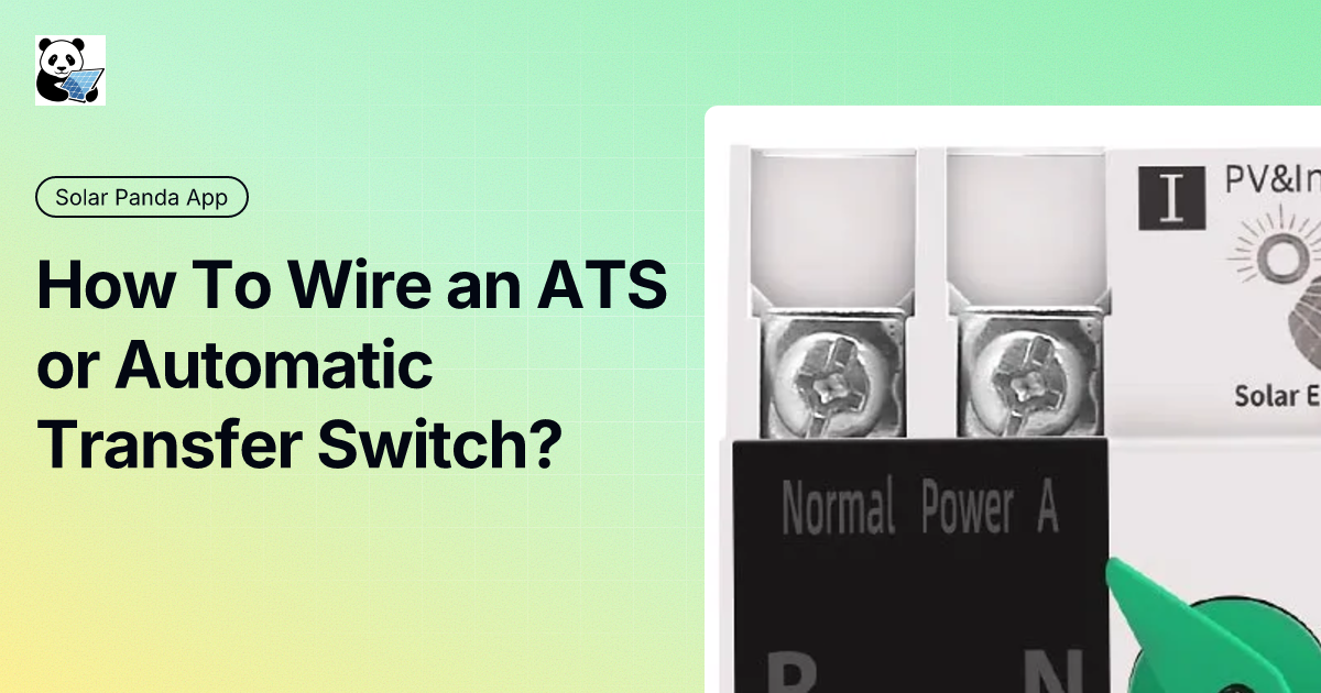 How To Wire an ATS or Automatic Transfer Switch?